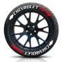 Chevrolet Racing Tire Lettering Kit - White Text & Red Script