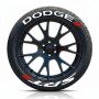 Dodge SRT Tire Lettering Kit - White Text with Red Hash Marks