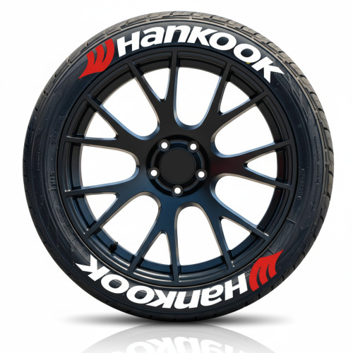 Hankook Tire Lettering Kit - Red Logo (Clean Style)