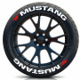 Mustang Tire Lettering Kit - White Text & Red Pony Logo
