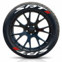 SRT Tire Lettering Kit - Dual White Text & Red Hash Marks